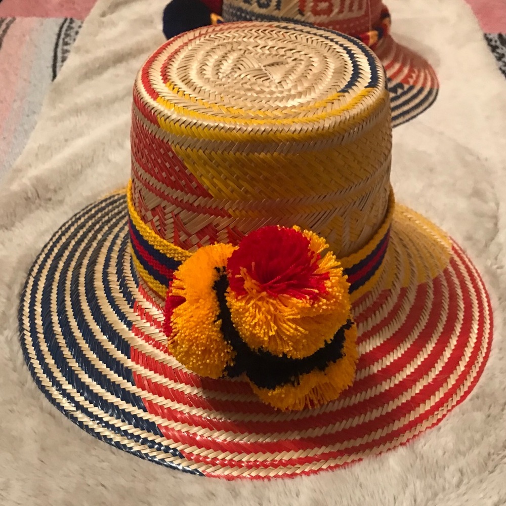 Authentic Wayuu Hats! Just one says Colombia